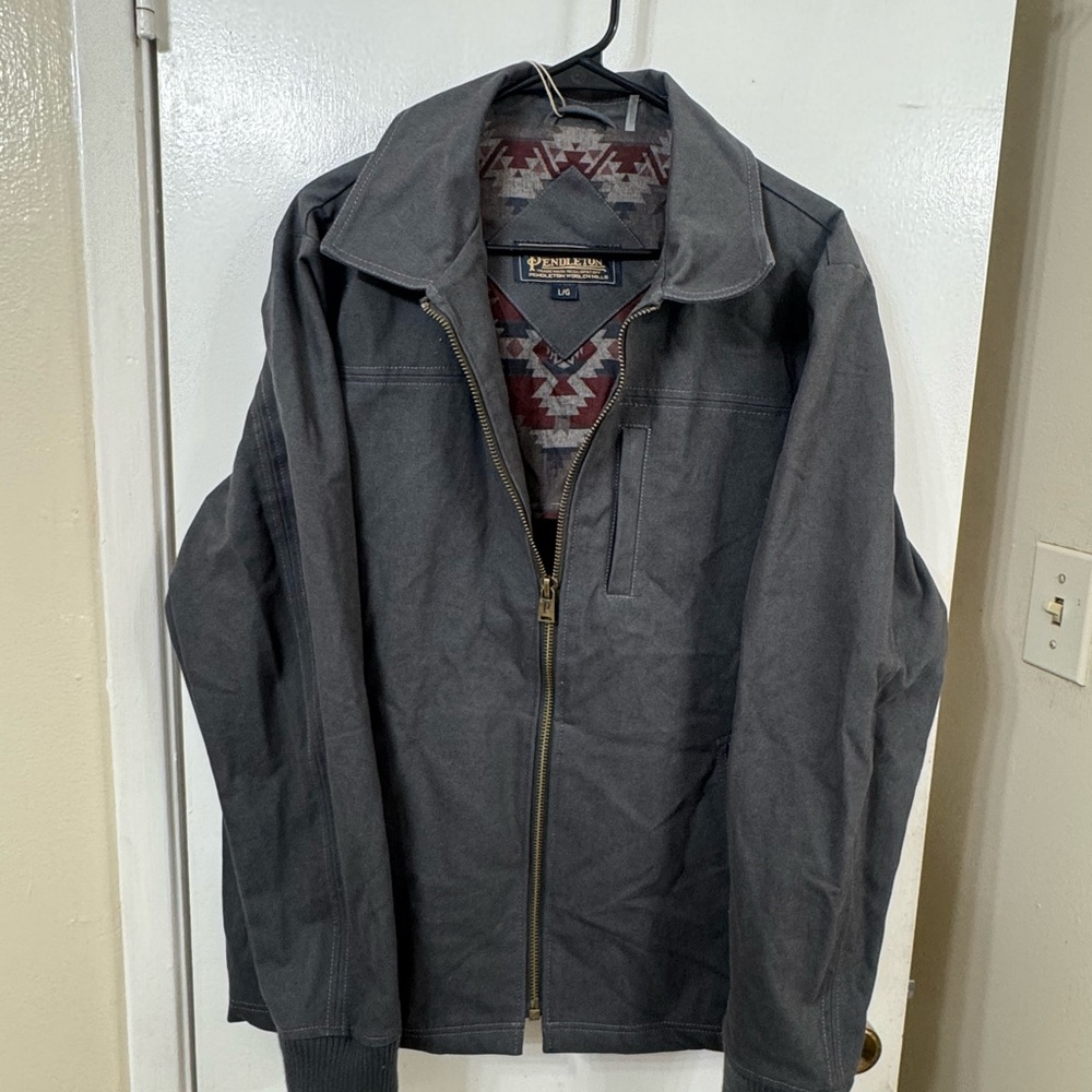 Pendleton Men's Charcoal Jacket with Patterned Li… - image 1
